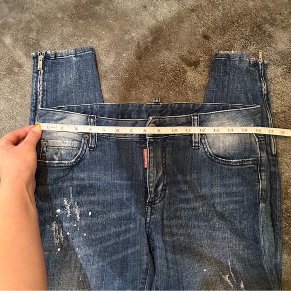 Dsquared2 denim jeans Italian size 44 zipper ankle US 8 - Picture 9 of 12